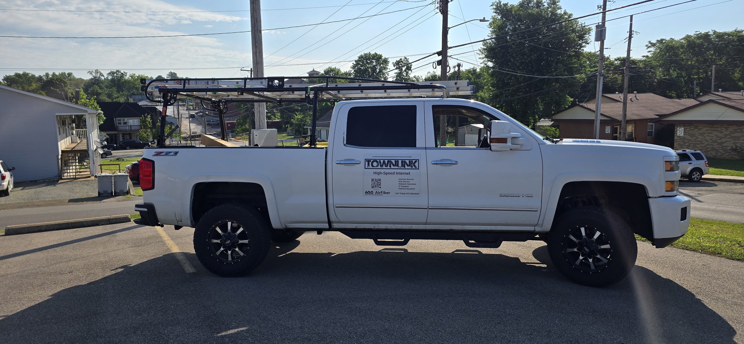 TownLink service truck at a local infrastructure installation