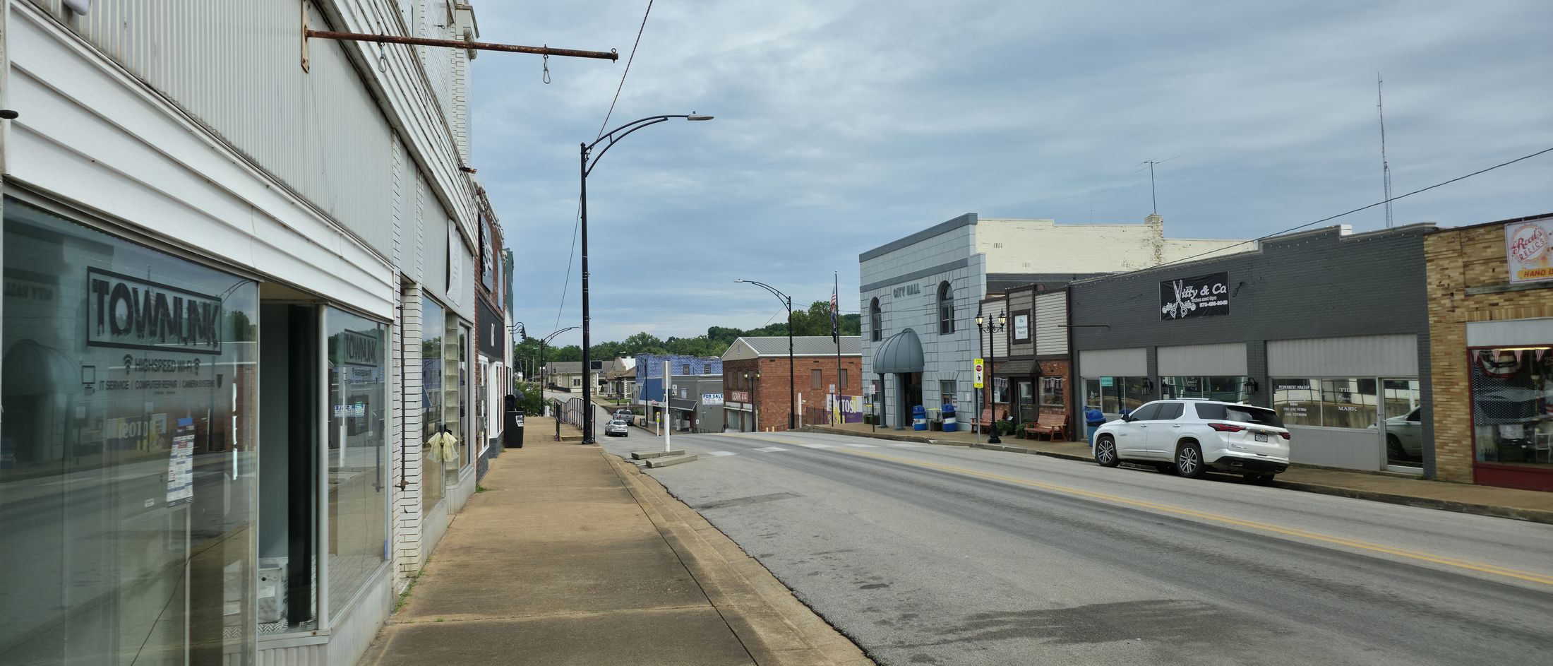 E High Street outside TownLink looking toward downtown Potosi